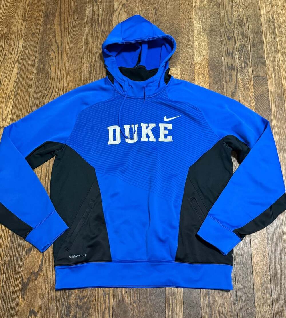 Nike Duke Blue Devils Therma-Fit Hoodie Size XL Blue Black Embroidered